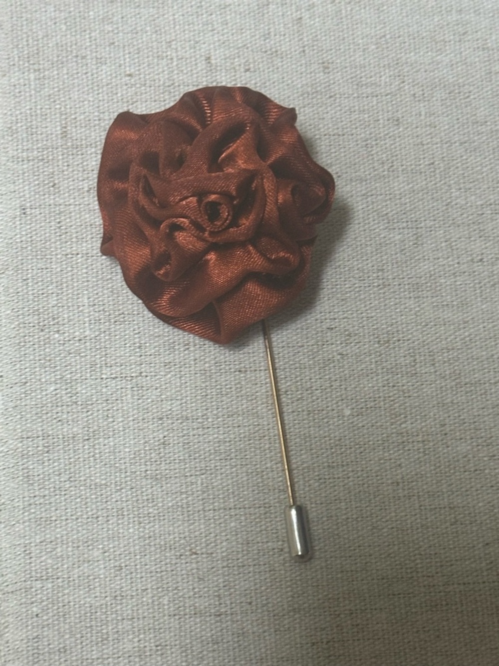 Rose Lapel Pin - Rust Brown